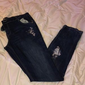 Silver paint splattered jeans